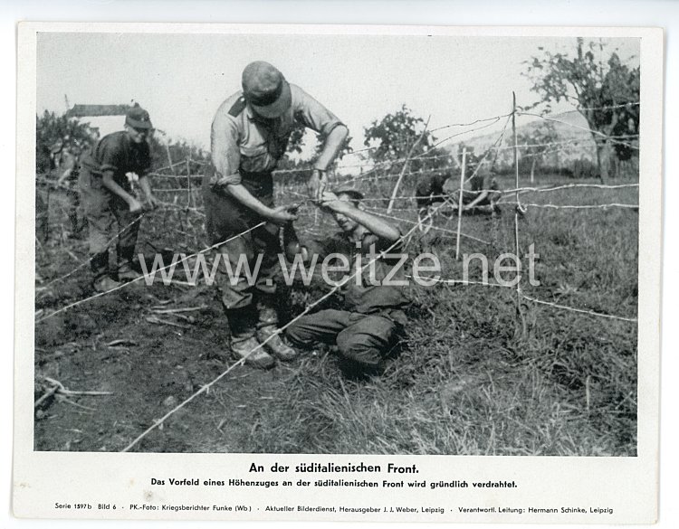 III. Reich - gedrucktes Pressefoto " An der süditalienischen Front " 