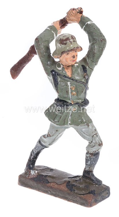 Lineol - Heer Soldat mit Gewehr zuschlagend " Kolbenschläger "