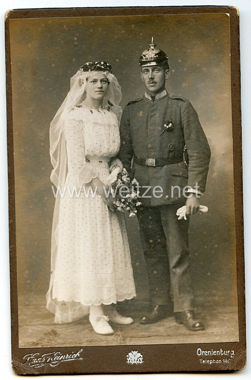 Preußen 1. Weltkrieg Hochzeitsfoto, aufgenommen im Fronturlaub