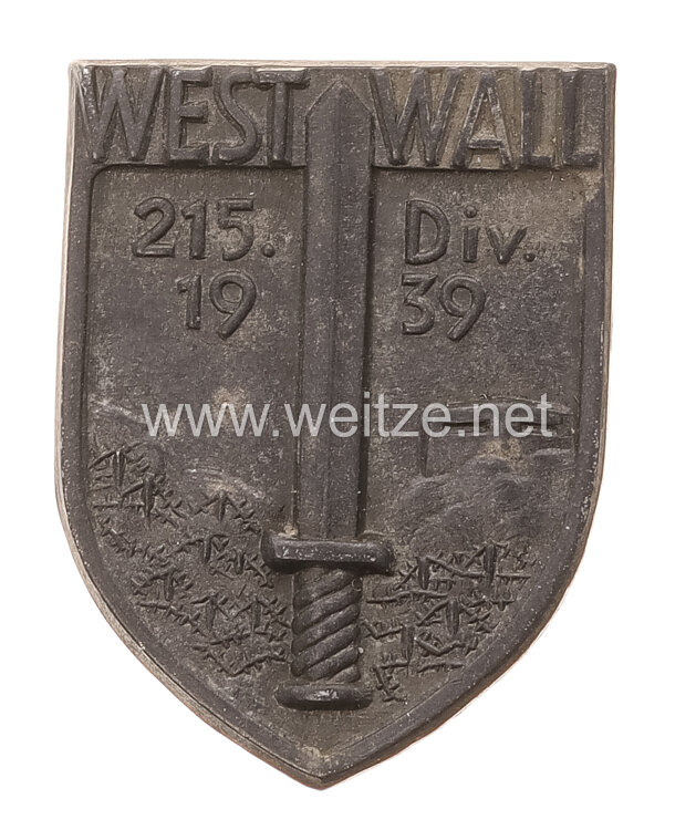 Wehrmacht Heer - Mützenabzeichen für Angehörige der 215. Division " Westwall 1939 "