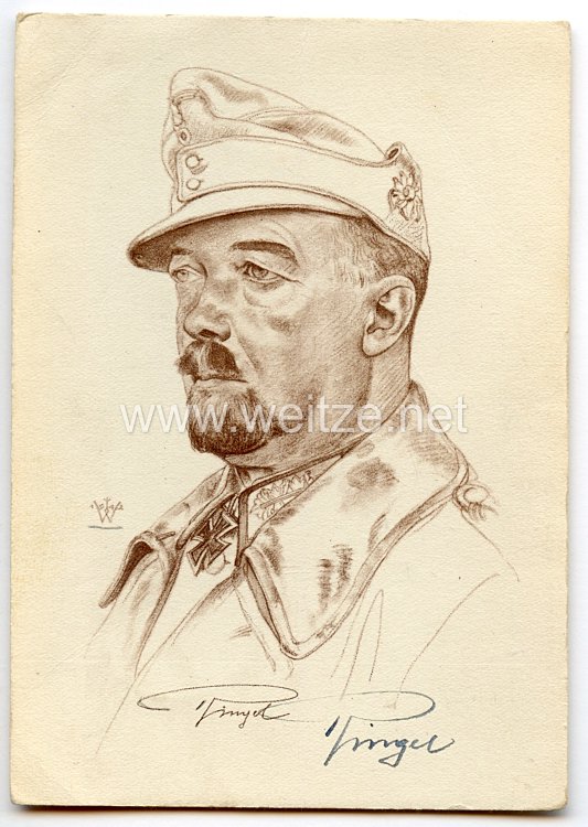 Heer - Originalunterschrift von Ritterkreuzträger Generalmajor Julius Ringel