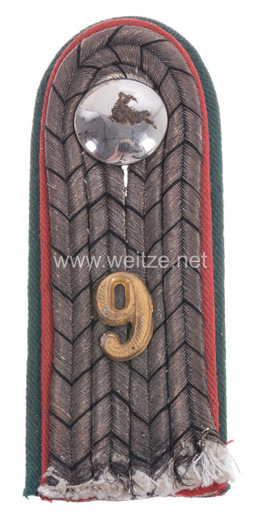 Preußen Einzel Schulterstück für einen Leutnant der Nachrichten-Ersatz-Abteilung Nr. 9