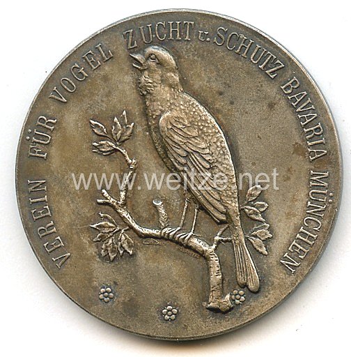 Verein für Vogel Zucht u. Schutz Bavaria München - nichttragbare Auszeichnungsplakette - 
