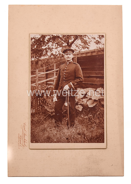 Königreich Sachsen Kabinettfoto eines Feldwebels im 3. Feldartillerie-Regiment Nr. 32