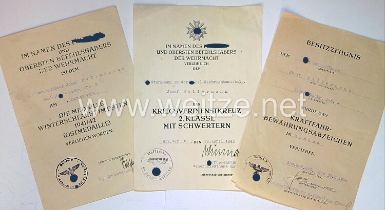 Urkundengruppe eines SS-Rottenführer der SS-Polizei-Panzergrenadier-Division