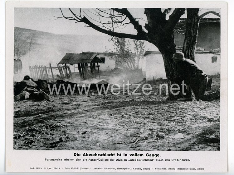 III. Reich - gedrucktes Pressefoto " Die Abwehrschlacht ist in vollem Gange " 30.5.1944