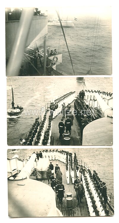 Weimarer Republik Fotos, Paul von Hindenburg besichtigt ein Kriegsschiff der Reichsmarine