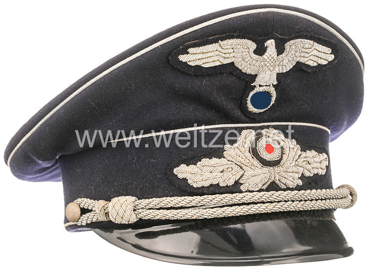 III. Reich Diplomatisches Korps dunkelblaue Schirmmütze für Staatsbeamte bis Legationsrat