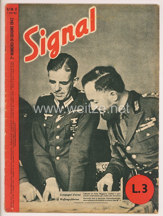 Signal - Sonderausgabe der " Berliner Illustrierten Zeitung " - Jahrgang 1942 Heft Nr. D/I 12 ( deutsch/italienisch ) 