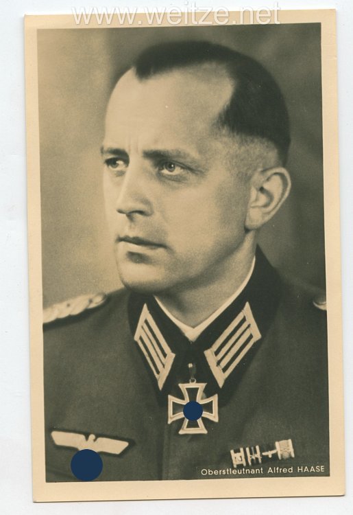 Heer - Portraitpostkarte von Ritterkreuzträger Oberstleutnant Alfred Haase