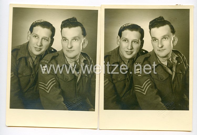 England 2. Weltkrieg und Besatzungsmacht: 2 Portraitfotos eines Angehörigen des "Royal Army Service Corps"