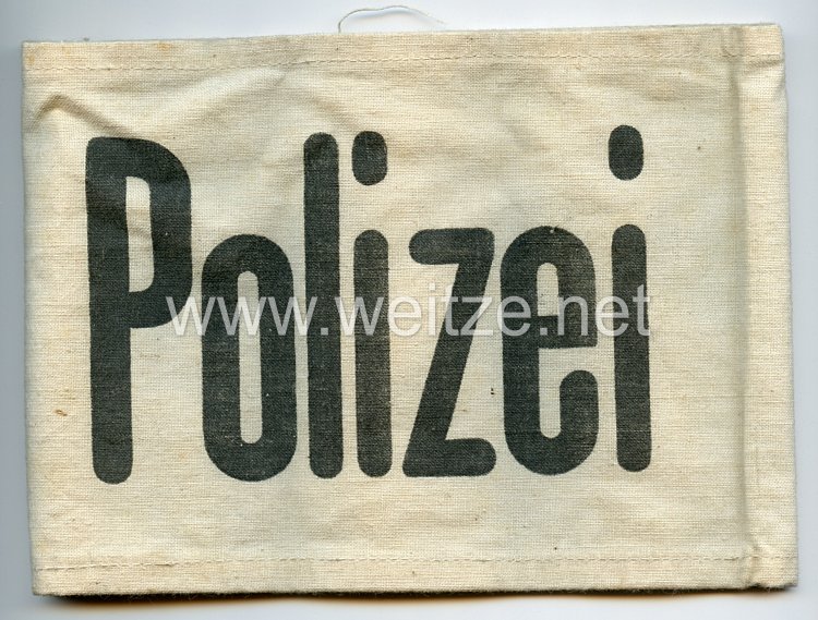 Bundesrepublik Deutschland ( BRD ) frühe Polizei-Armbinde der Alliierten  Besatzungsmächte "Polizeirevier Darmstadt "