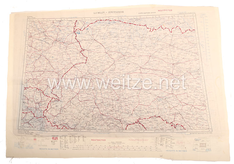 England Kalter Krieg: RAF Escape and Evasion map Lublin - Zithomir / Bucharest 1:1000000
