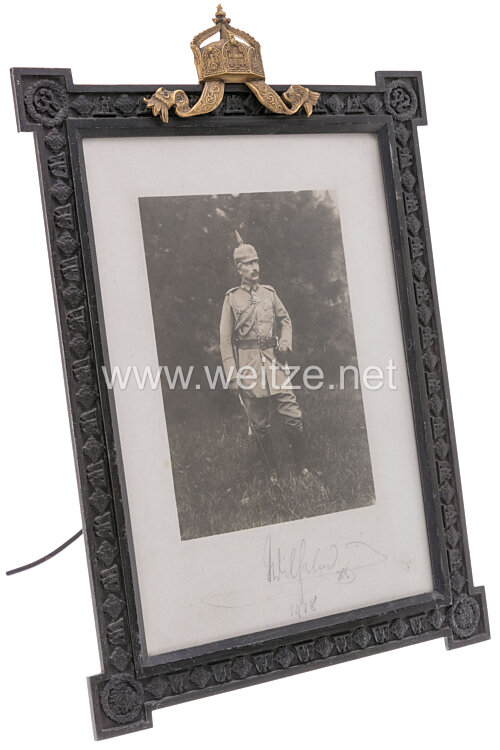 Kaiser Wilhelm II. - großer offizieller Geschenkbilderrahmen 1918.