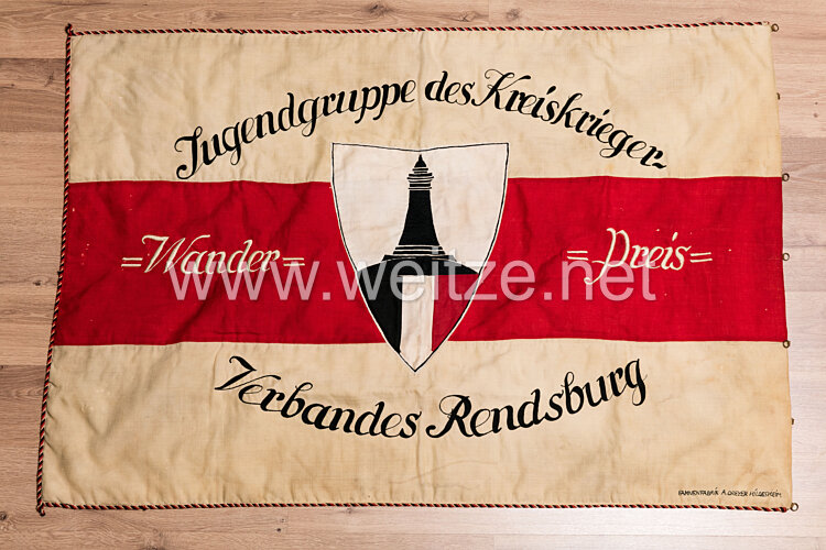 Kyffhäuserbund Fahne - Jugendgruppe des Kreiskrieger Verbandes Rendsburg, Wander-Preis Weimarer Republik