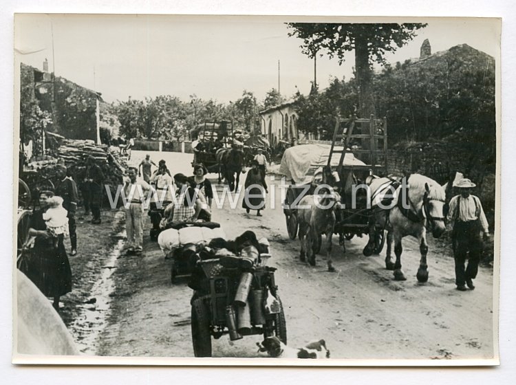 III. Reich Pressefoto. Französische Flüchtlinge kehren heim. 5.7.1940.