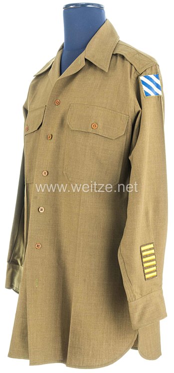 USA World War 2: US Army Winter Service Shirt for an Officer of the 3rd Infantry Division 