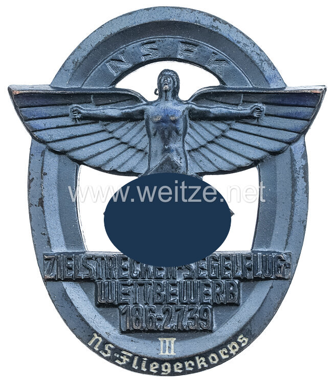 NSFK - Abzeichen für Teilnehmer am "Zielstrecken-Segelflug Wettbewerb 18.6.-2.7.1939 NS-Fliegerkorps"